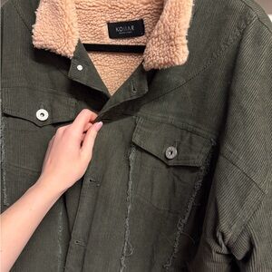 Kollar Olive Green Sherpa-Lined Jacket